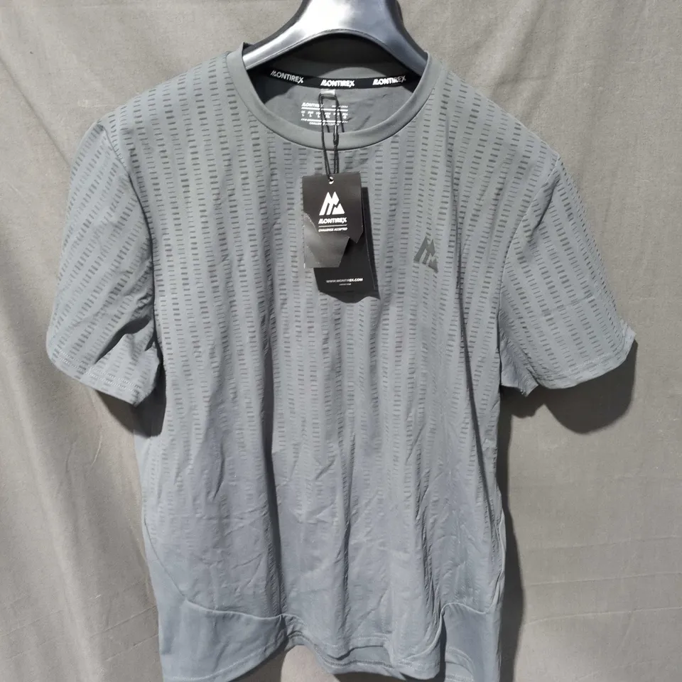 MONTIREX MEN'S GREY SHORT-SLEEVE T-SHIRT UK L