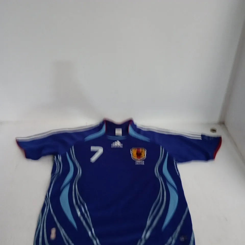 ADIDAS BLUE JAPAN FOOTBALL JERSEY WITH NAKATA 7 – SIZE 38/40