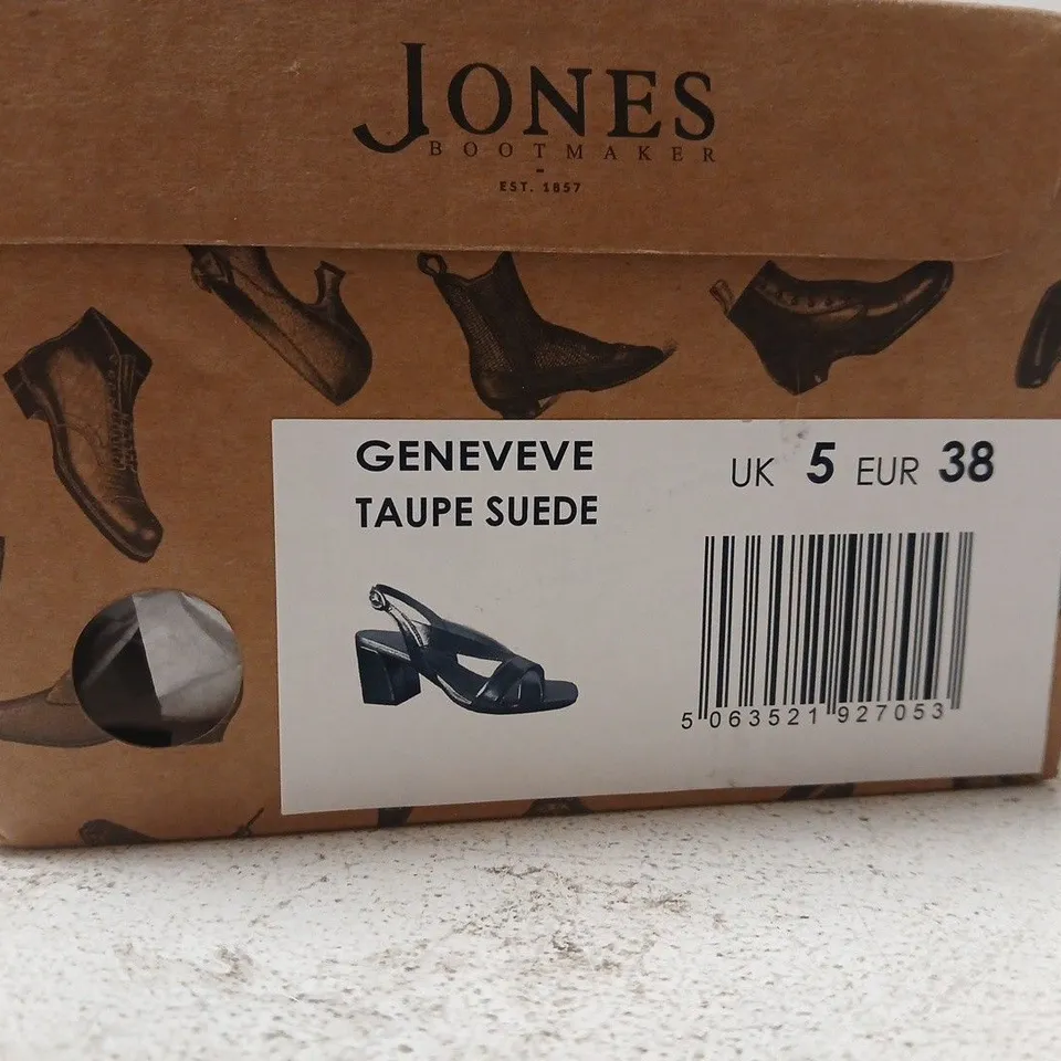 JONES BOOTMAKER TAUPE SUEDE SANDALS – UK 5 (EU 38)