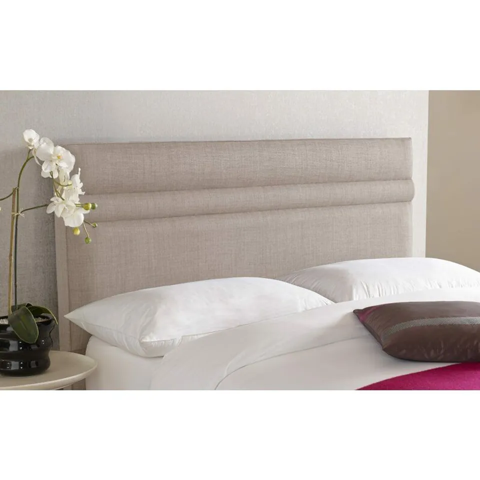 BOXED WINBORNE LINEN UPHOLSTERED KINGSIZE HEADBOARD