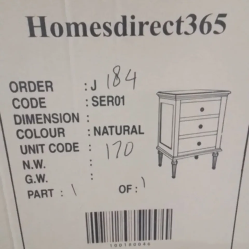 BRAND NEW HOMESDIRECT365 SERENITY NIGHTSTAND -NATURAL-