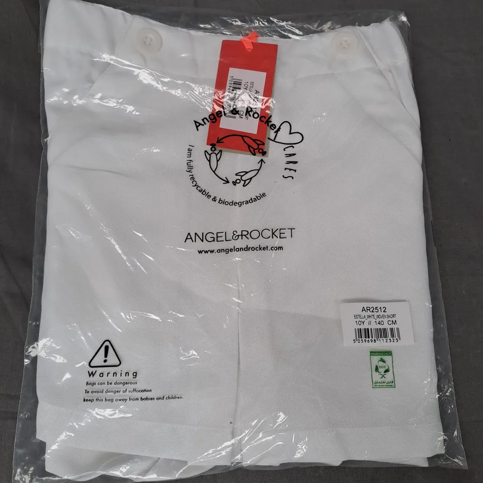ANGEL & ROCKET ESTELLA WHITE WOVEN SKORT SIZE 10Y