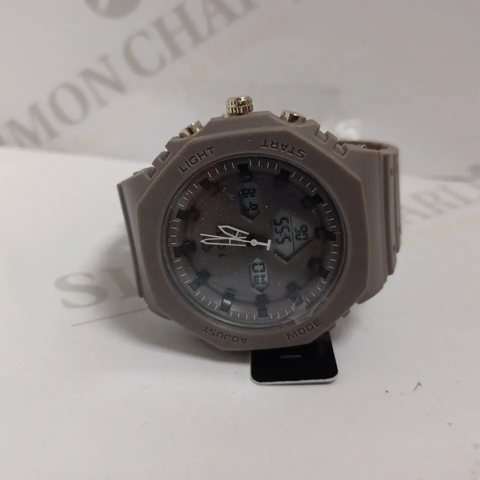 TOMI T217 WATER RESISTANT WATCH WITH RUBBER STRAP - GREY