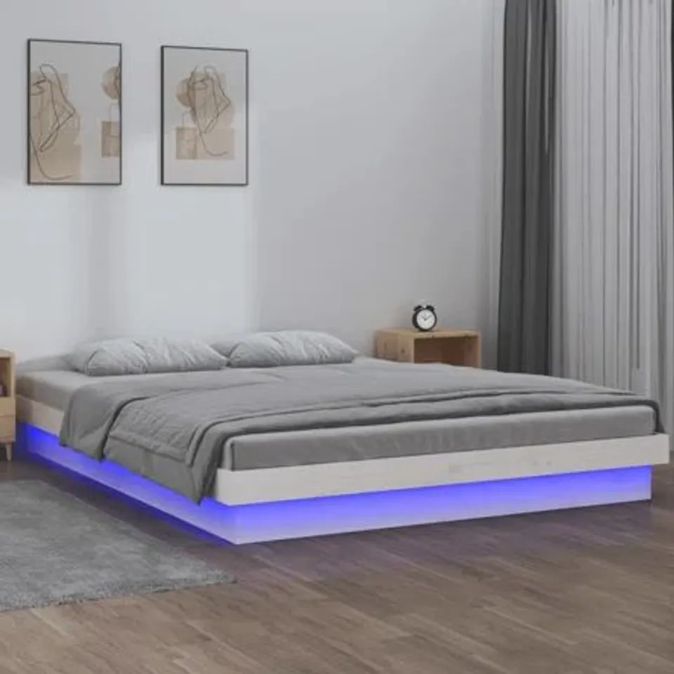 BOXED METRO LANE LED BED FRAME - WHITE // SIZE: 150cm (1 BOX)