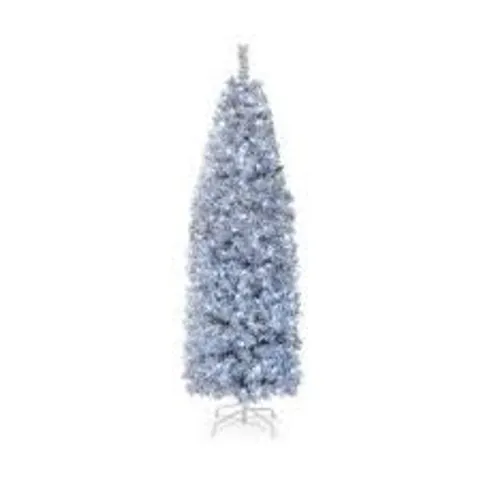 BOXED COSTWAY PRE LIT WHITE LED SLIM ARTIFICIAL CHRISTMAS TREE 6FT