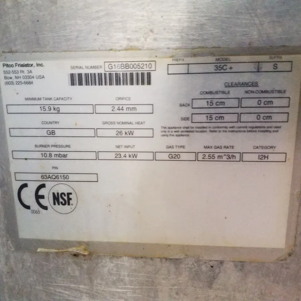 PITCO M35C FRYALATOR TWIN-TANK GAS FRYER