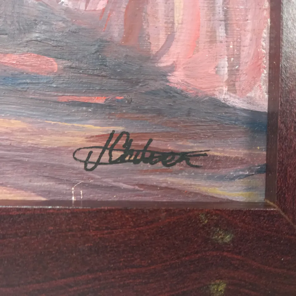 SIGNED AND FRAMED PEOPLE PAINTING