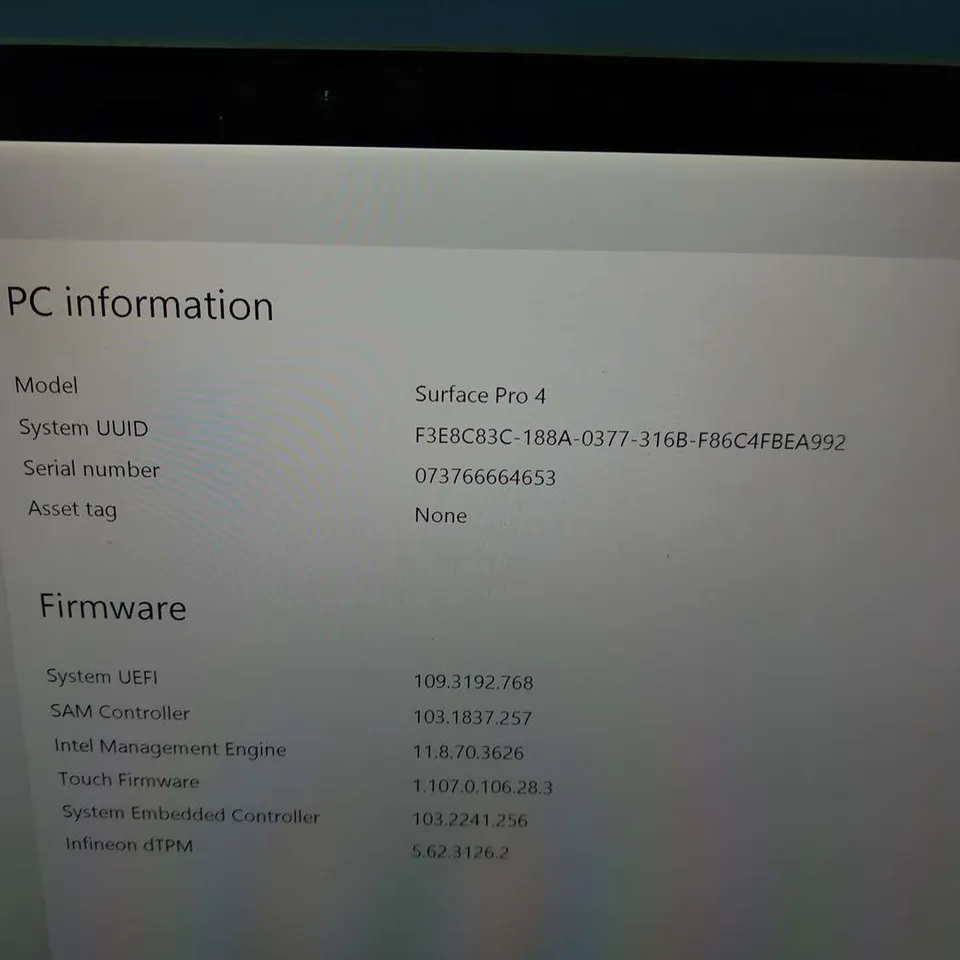 MICROSOFT SURFACE PRO 4 128GB 1724