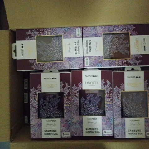 LOT OF APPROXIMATELY 76 BRAND NEW BOXED TECH 21 LIBERTY LONDON CASE WITH 10FT DROP PROTECTION, CONTAINS BULLETSHIELD AND ULTRA-THIN FOR SAMSUNG GALAXY S10E T21-6906 SHANGRI-LA