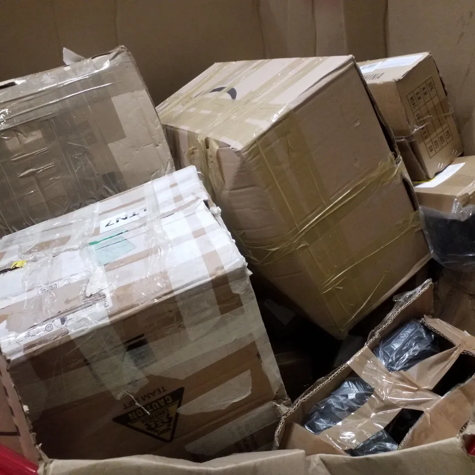 PALLET CONTAINING ASSORTED PRODUCTS INCLUDING SHOWER NICHE, IMPULSE HEAT SEALER & SALON STOOL