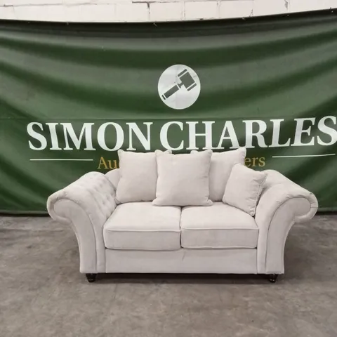 WINDSOR 2 SEATER FABRIC SCATTER BACK SOFA - NATURAL