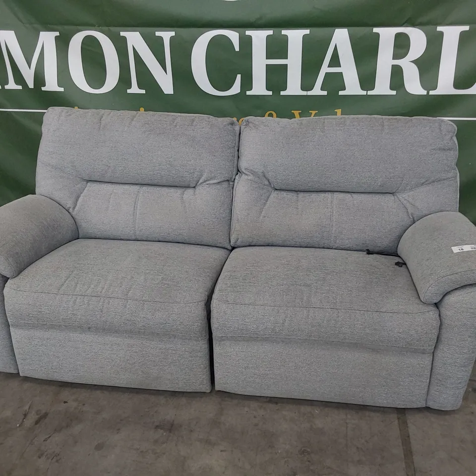 QUALITY BRITISH DESIGNER G PLAN SEATTLE POWER RECLINING THREE SEATER SOFA GIRONA SMOKE FABRIC 