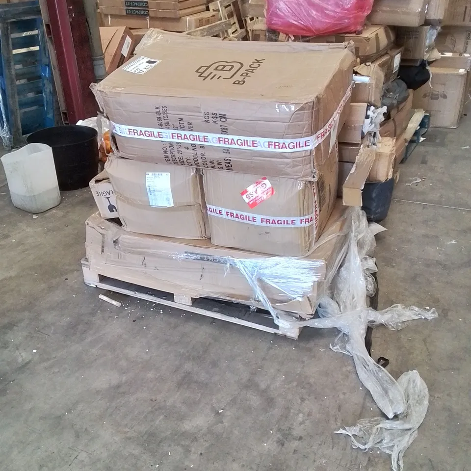 PALLET OF ASSORTED HOUSEHOLD GOODS AND PRODUCTS TO INCLUDE; KAMADO , GARDEN TENTS , SUITCASE ETC