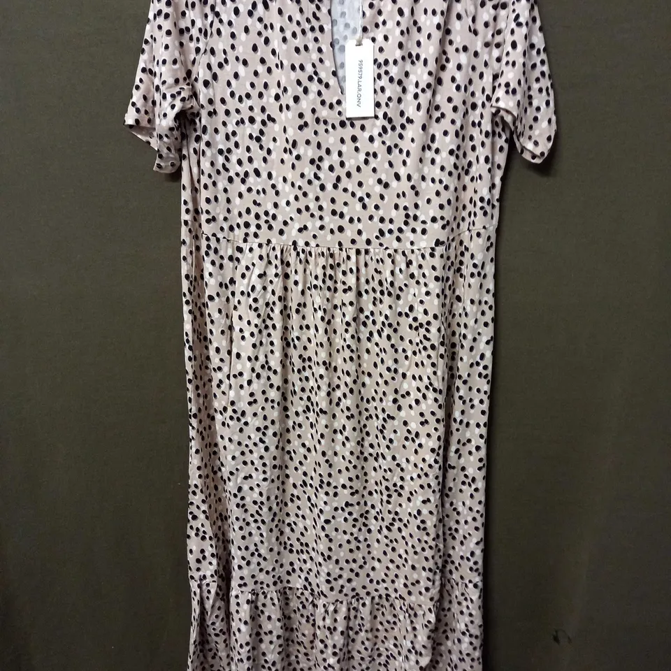 MAISON DE NIMES MAXI DRESS POKEDOT STONE - LARGE