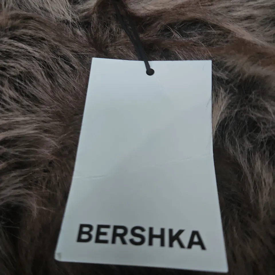 BERSHKA FUR COAT / JACKET – BROWN, WOMEN'S SIZE SMALL