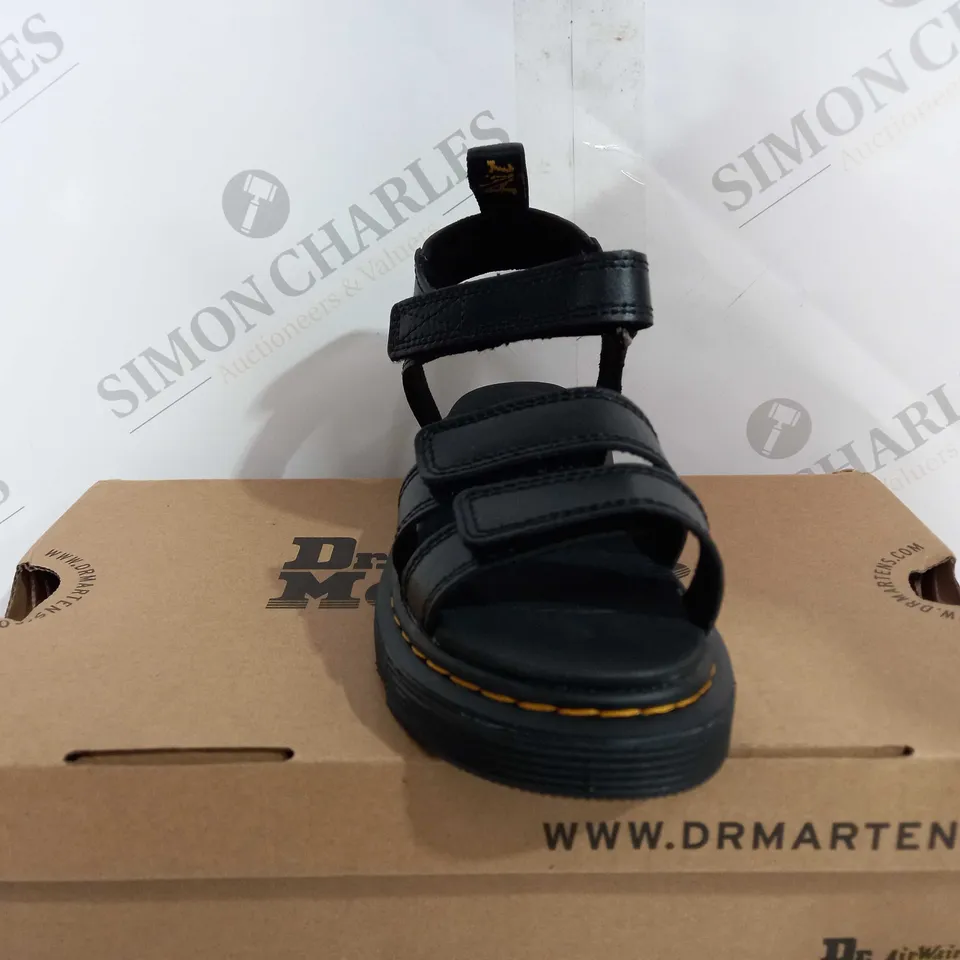 BOXED DR MARTINS DM KLAIRE JUNIOR BLACK SANDALS- UK KIDS 12