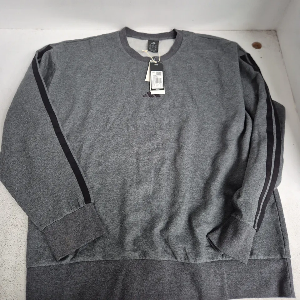 ADIDAS SWEATSHIRT – GREY, UK 2XL (US 2XL) – WITH TAG