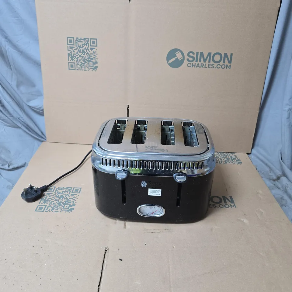 RUSSELL HOBBS 4-SLICE TOASTER – BLACK & CHROME