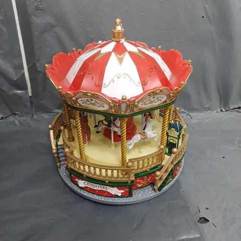 BOXED MARCO PAUL 22.5CM LED CAROUSEL CHRISTMAS SCENE 