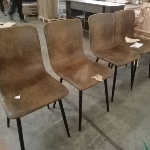 MUSCOY VINTAGE SUEDE UPHOLSTERED DINING CHAIRS SET OF 4
