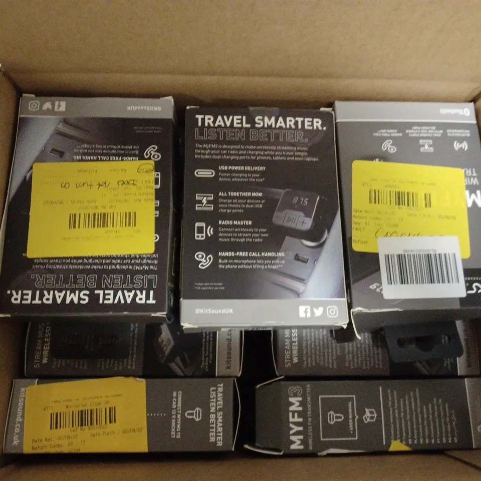 BOX OF APPROX 10 KITSOUND MYFM3 WIRELESS TRANSMITTER