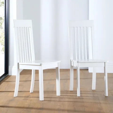 BOXED OXFORD DINING CHAIR, WHITE SOLID HARDWOOD