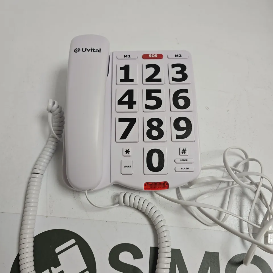 UVITAL PHONE WITH LARGE KEYPAD – WHITE