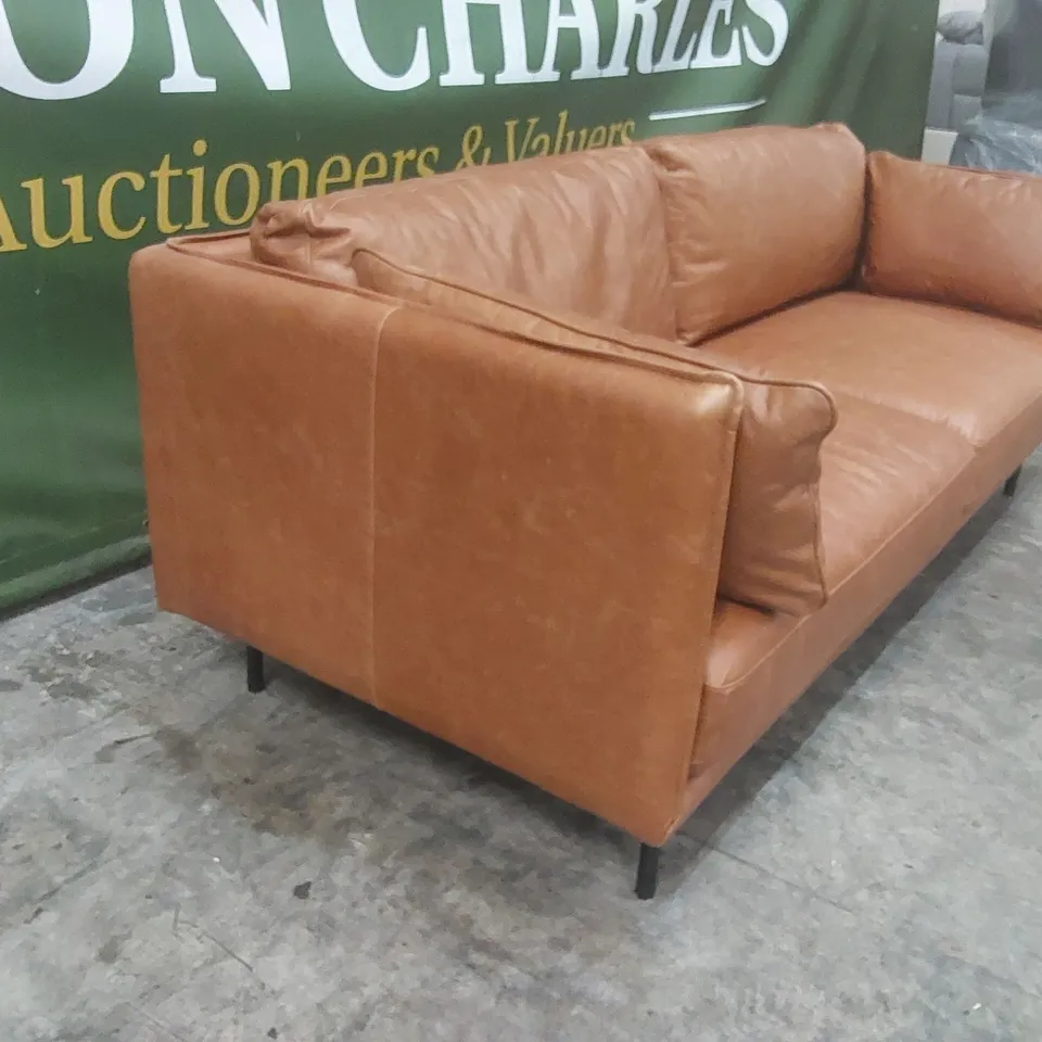 QUALITY DESIGNER BARBUDA GENUINE LEATHER 3 SEATER SOFA
