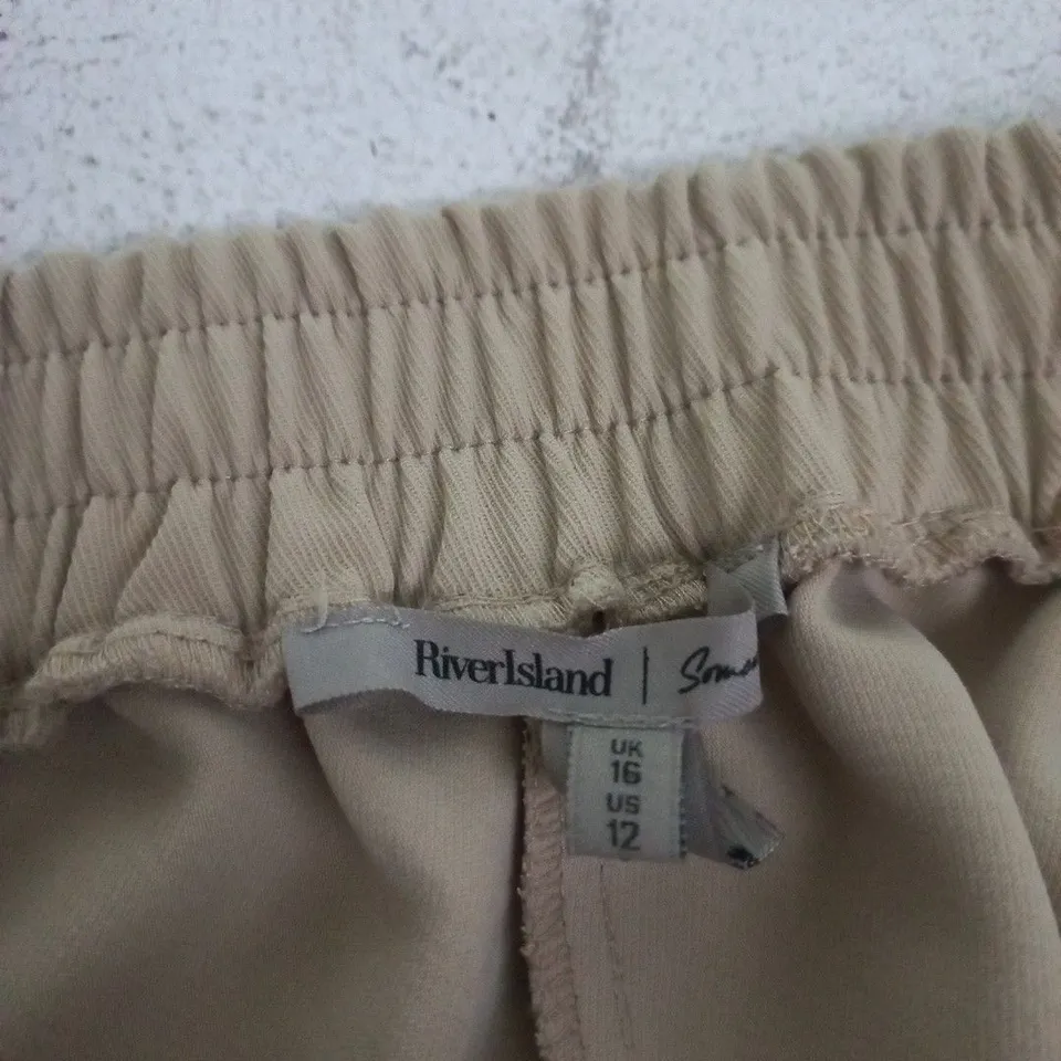 RIVER ISLAND BEIGE WOMEN'S TROUSERS – UK 16 (US 12) ELASTIC WAIST