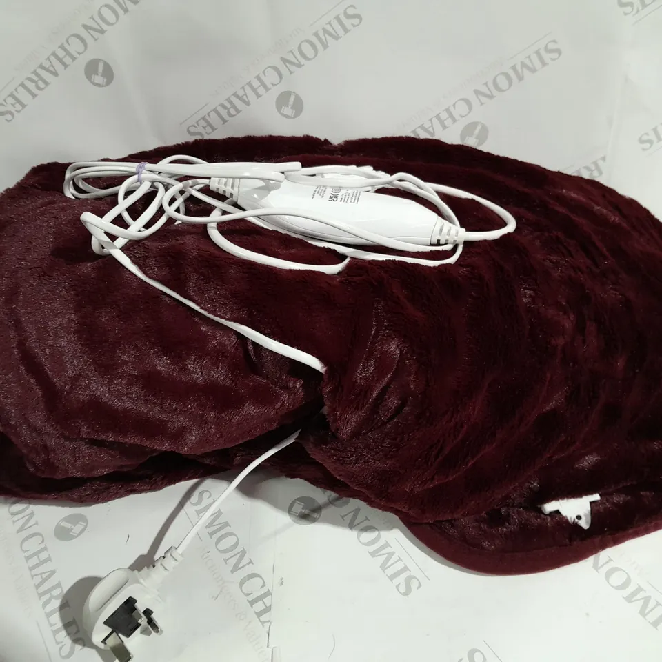 COZEE HOME VELVETSOFT HEATED THROW IN SHIRAZ WINE 