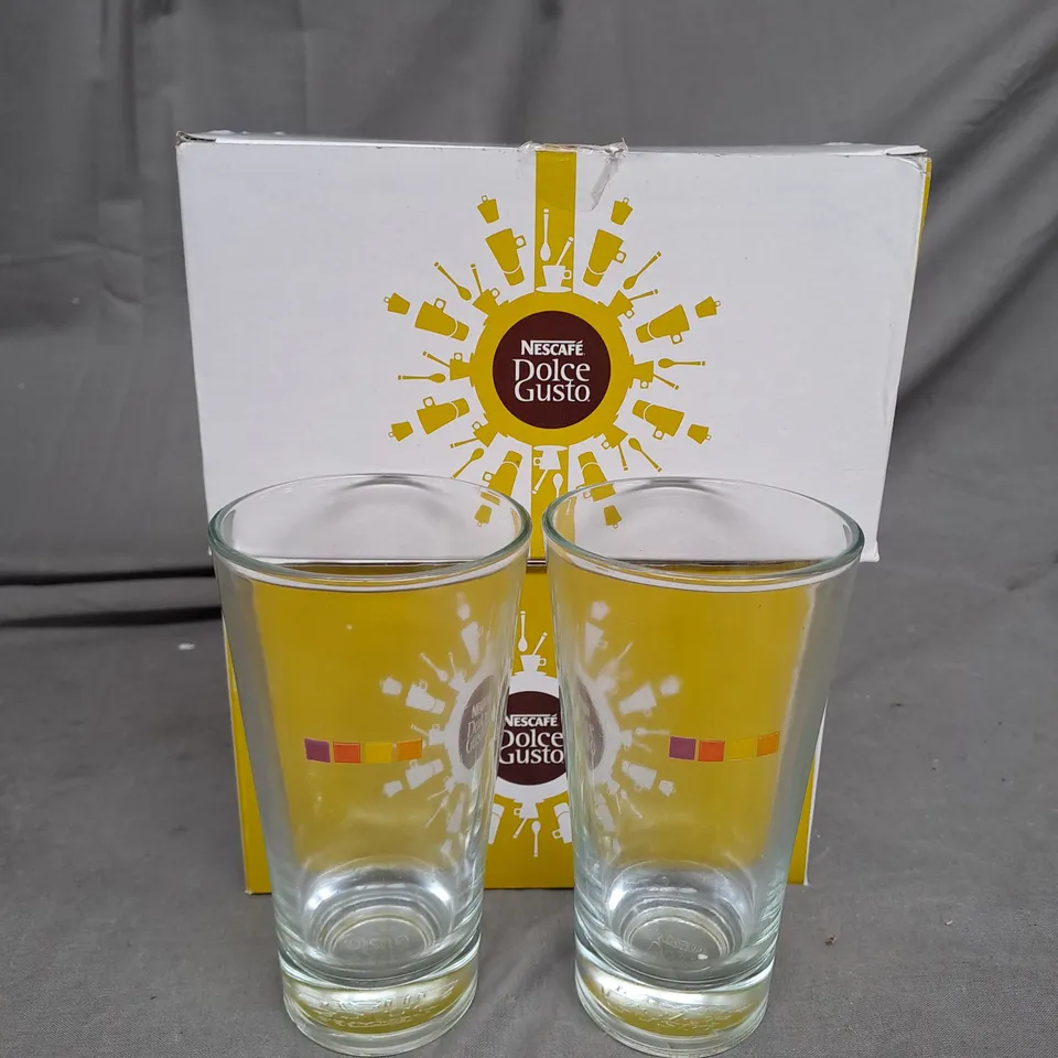 BOXED NESCAFE DOLCE GUSTO PAIR OF COLD DRINK  GLASSES (SET OF 2) - COLLECTION ONLY 