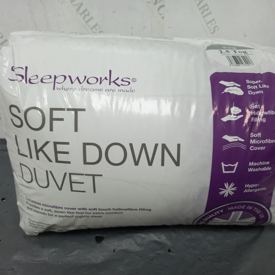 SLEEPWORKS SOFT LIKE DOWN DUVET (2.5TOG) - KING