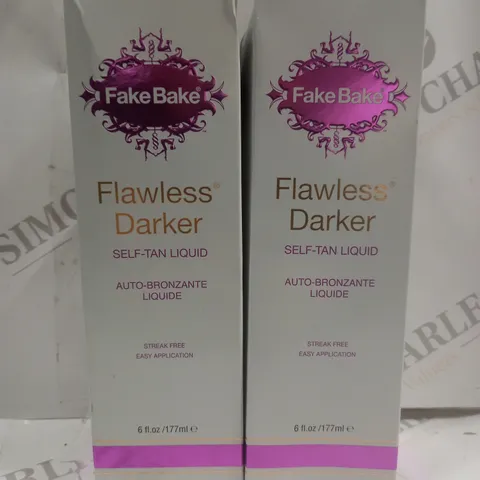 BOX OF 2 X 177ML FAKE BAKE FLAWLESS DARKER SELF-TAN LIQUID