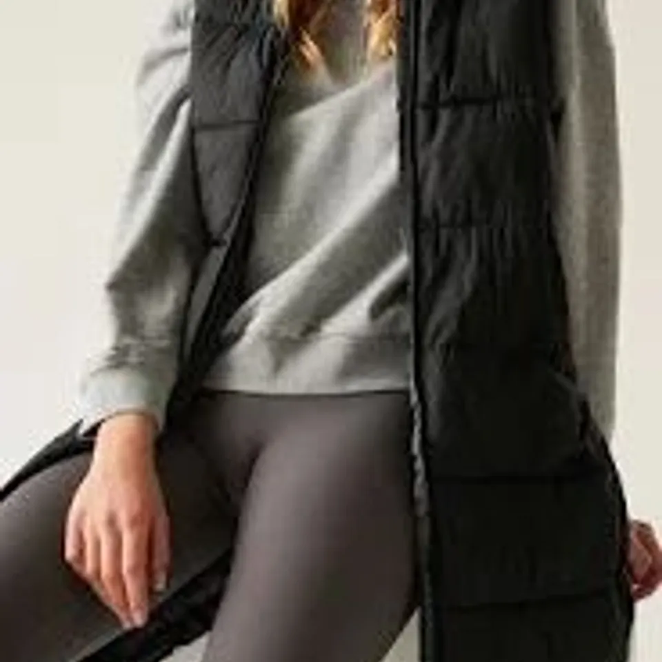 REGATTA WOMEN'S GANELLA QUILTED LONGLINE GILET | BLACK UK SIZE 20
