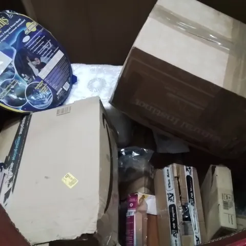 PALLET CONTAINING VARIOUS ASSORTED BOXED HOUSEHOLD ITEMS TO INCLUDE:  POP UP TENT, TOILET SEATS, AND LOTS MORE UNMARKED BOXED ITEMS 