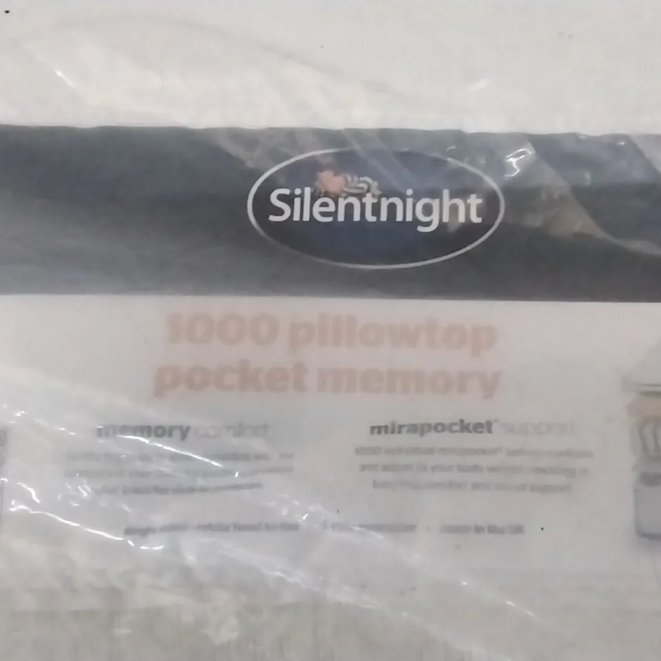 QUALITY BAGGED SILENTNIGHT 1000 PILLOWTOP POCKET MEMORY FOAM 4'6" MATTRESS