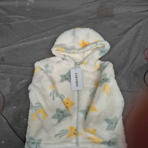Maybe Baby fleece hooded baby jumpsuit, star print, 12-18 months