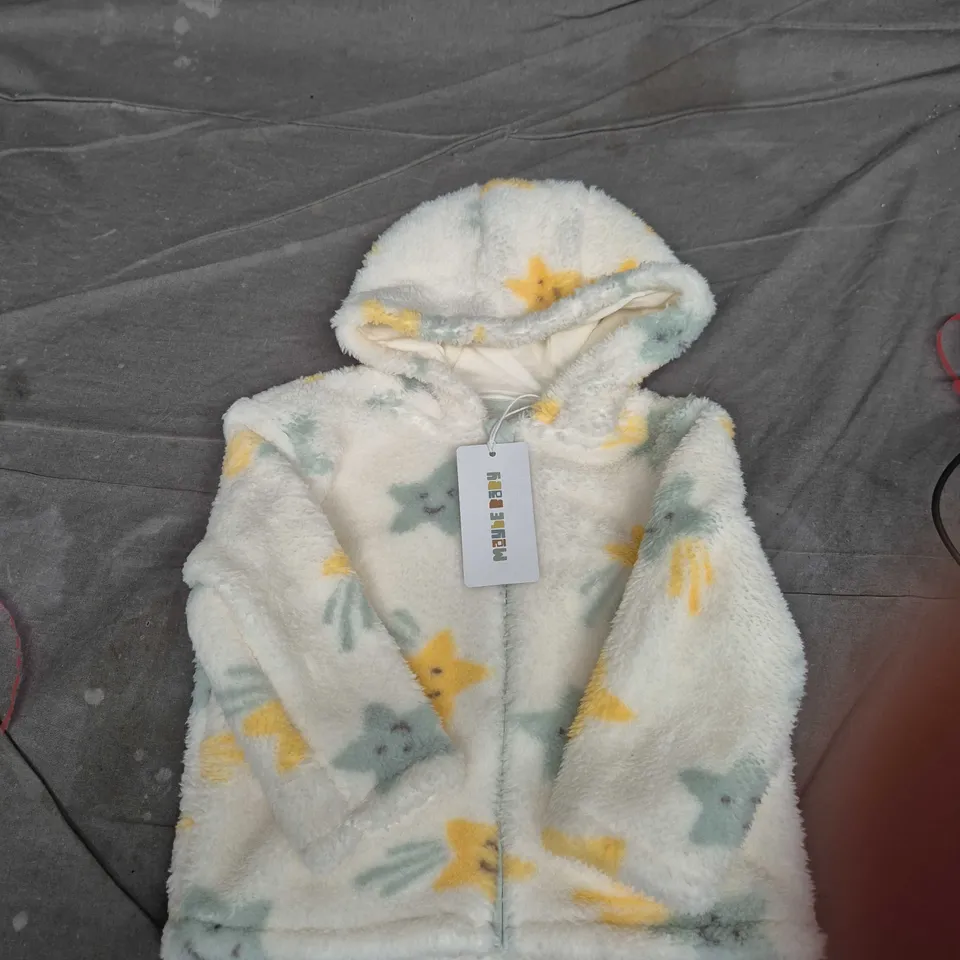 Maybe Baby fleece hooded baby jumpsuit, star print, 12-18 months