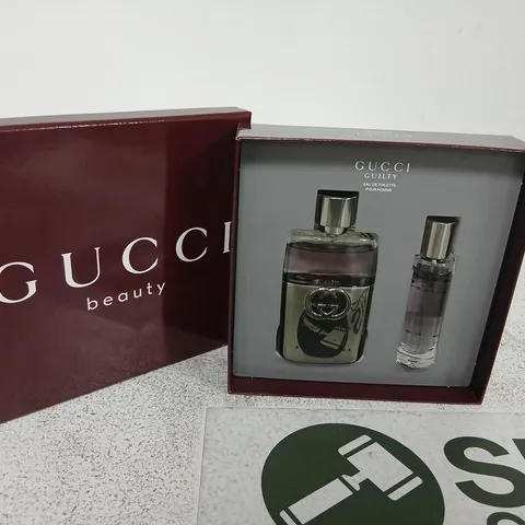 GUCCI GUILTY GIFT SET FOR MEN – 50ML + 15ML EAU DE TOILETTE (BOXED)