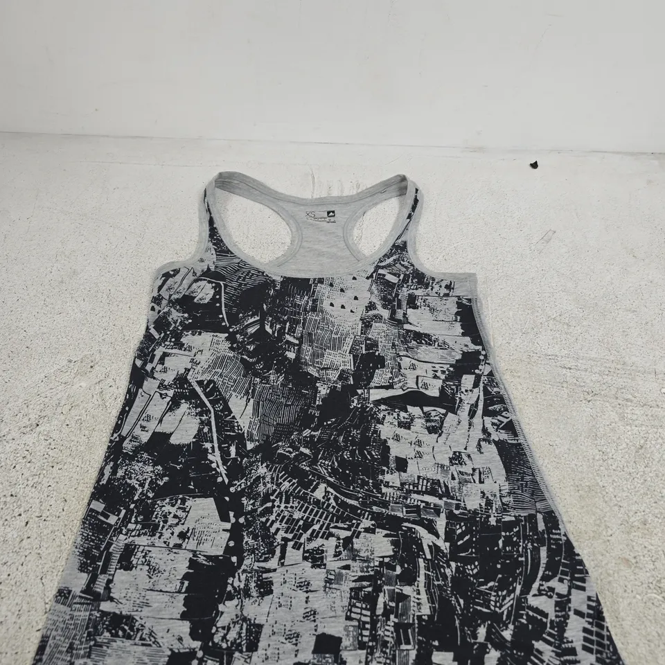 ADIDAS TANK TOP XS – GREY/BLACK CITY PRINT (CLIMALITE)