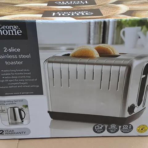 BOXED 2-SLICE STAINLESS STEEL TOASTER 