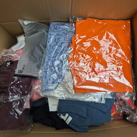 APPROXIMATELY 40 ASSORTED CLOTHING ITEMS IN VARIOUS SIZES, STYLES & COLOURS TO INCLUDE SHIRT, SWEATERS, TROUSERS, ETC - COLLECTION ONLY