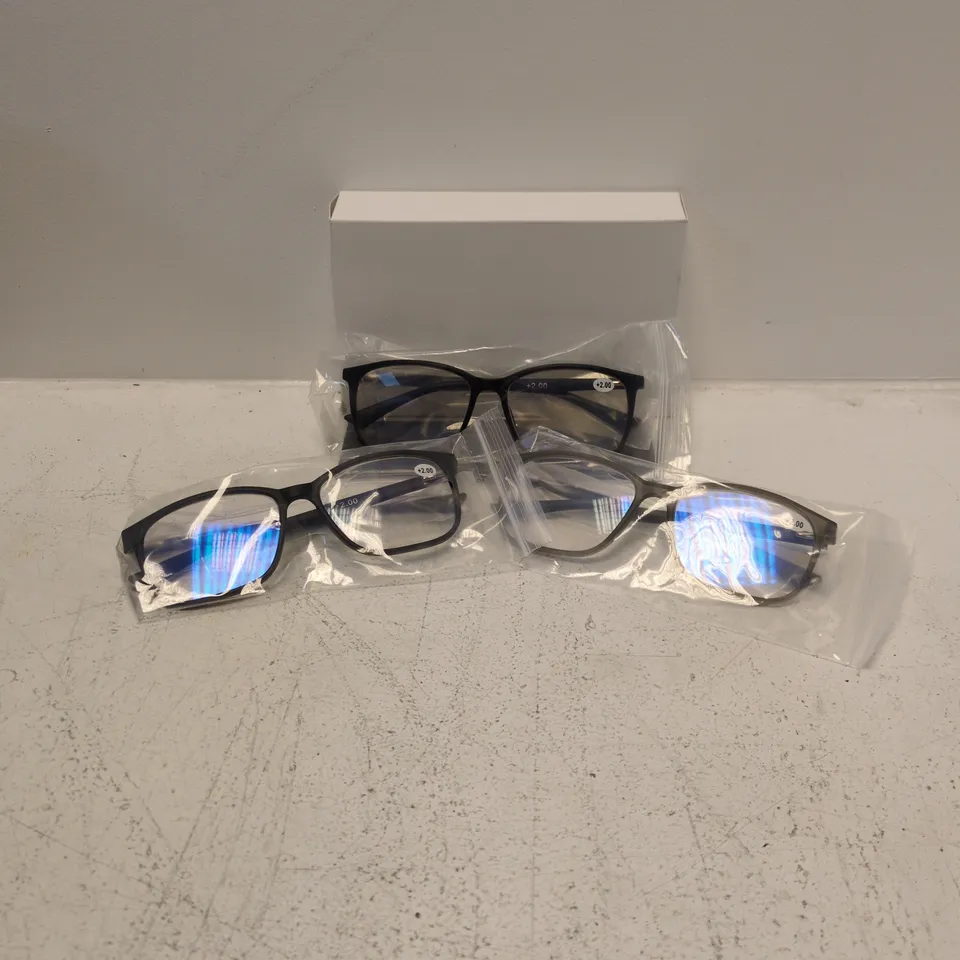 Three Pack Reading Glasses – Black Frames, +2.00D (47M)