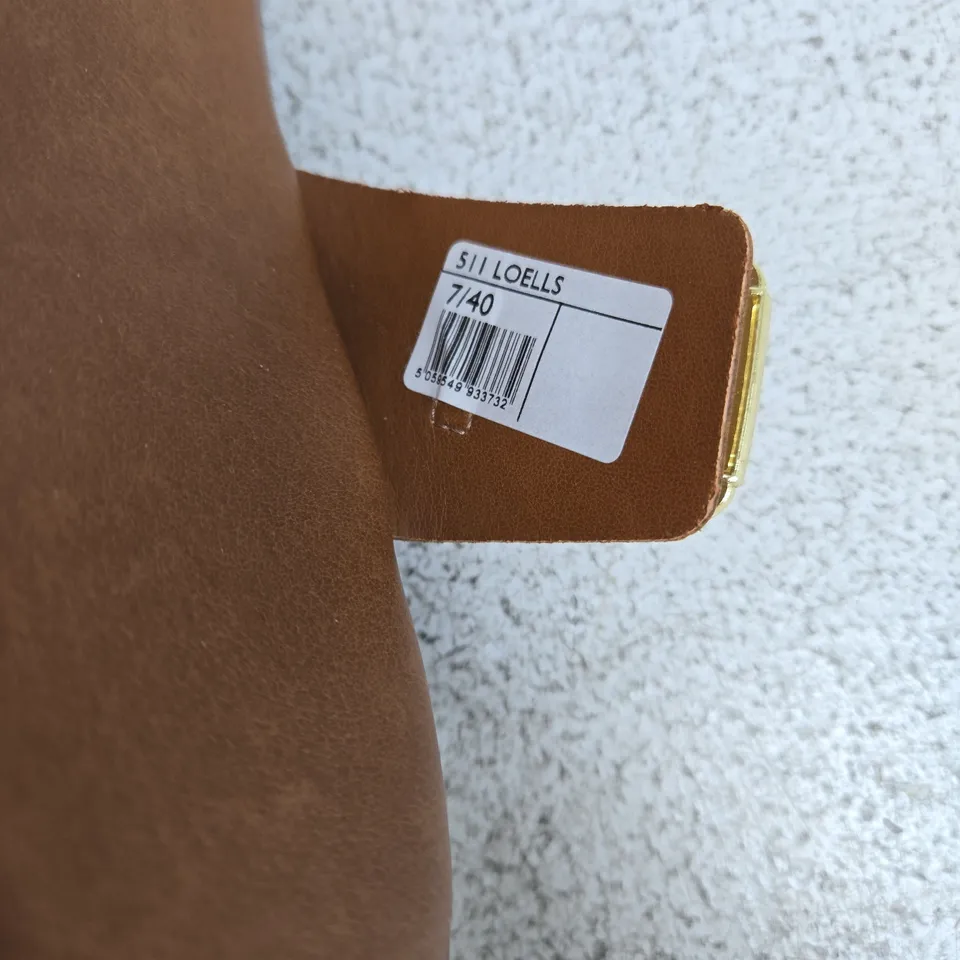 DUNE LONDON TAN LEATHER PLATFORM SANDALS, UK 7 (EU 40) – BOXED