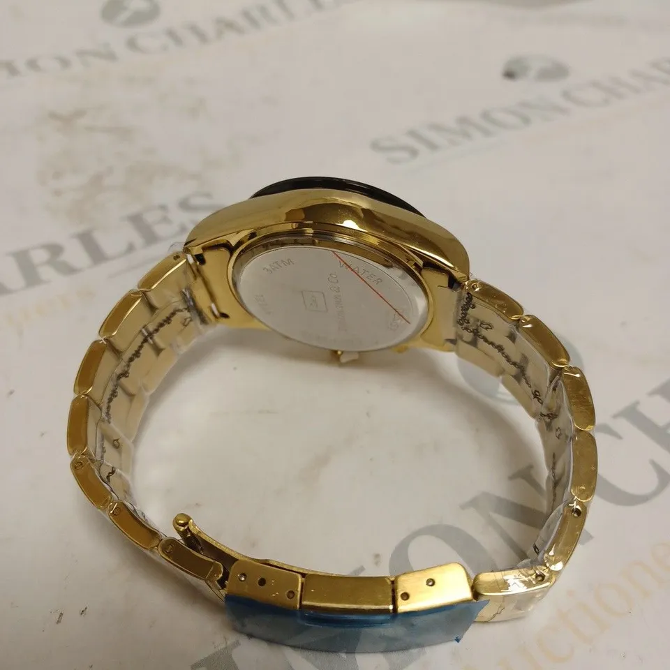 MENS ZIHLMANN & CO Z400 WATCH – CHRONOGRAPH MOVEMENT – GOLD COLOUR STAINLESS STEEL STRAP – BLACK DIAL – 3ATM WATER RESISTANT