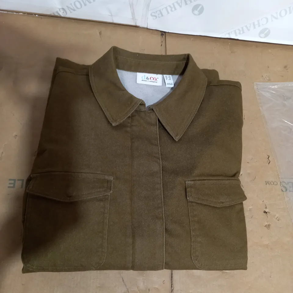 DENIM & CO. STRETCH TWILL UTILITY JACKET - OLIVE - 2XL