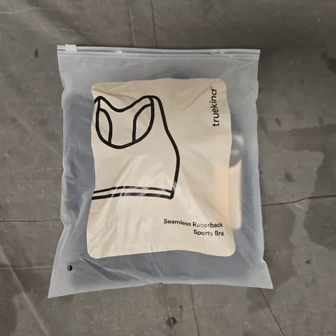 BAGGED TRUEKIND SEAMLESS RACERBACK SPORTS BRA IN BLACK SIZE 2XL