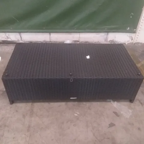 RATTAN EFFECT GARDEN COFFEE TABLE BLACK