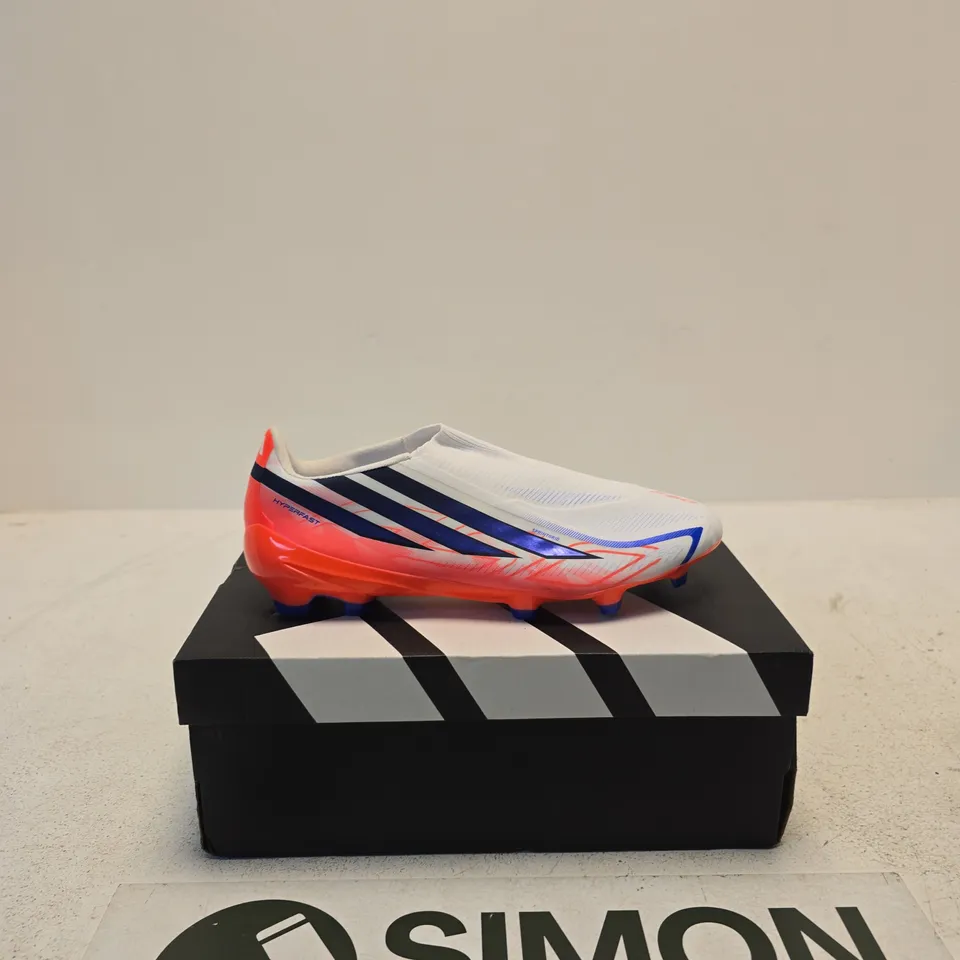 ADIDAS F50 HYPERFA SOCCER BOOTS – WHITE/CORAL, UK 7 (BOXED)