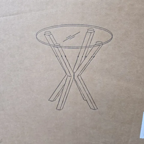 BOXED CHOPSTICK GLASS AND CHROME LAMP TABLE (1 BOX)